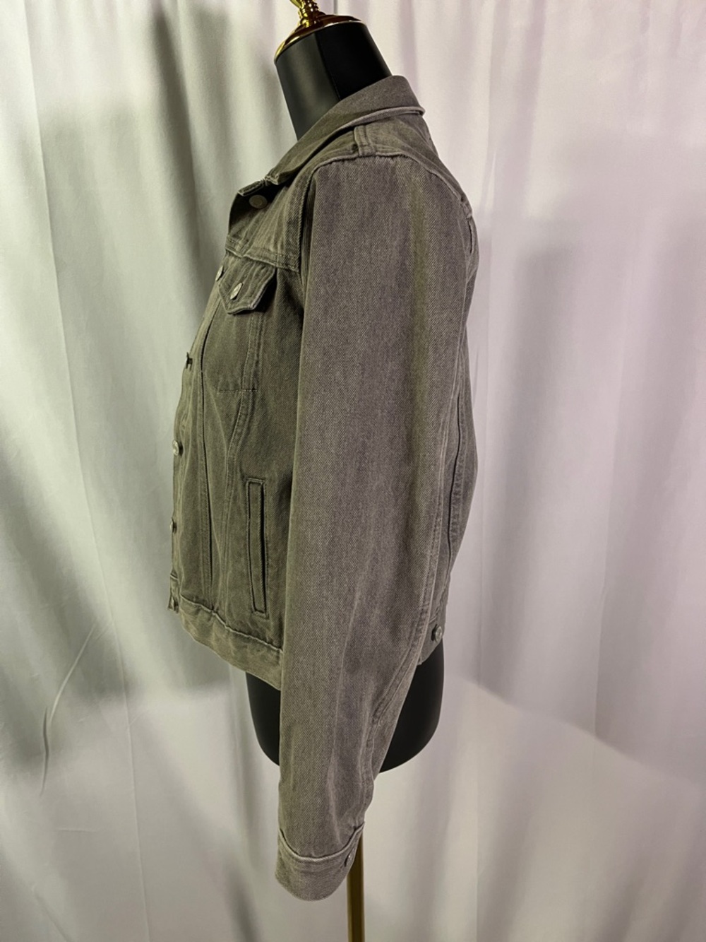 Gap Washed Grey Icon Cropped Denim Jacket - Picture 2 of 16